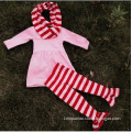 2015 new baby girls kids dress and pant outfits boutique outfits stripe dress pant set with matching stripe scarf